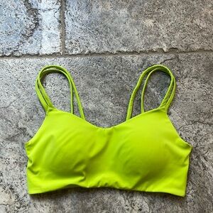 Neon lime/highlighter yellow sports bra